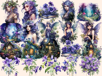 Nightshade Watercolor Clipart bewitching clipart - Wonders Artist