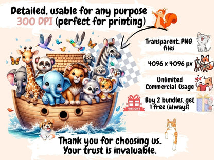 Noah's Ark Animals Clipart Animal design - Wonders Artist