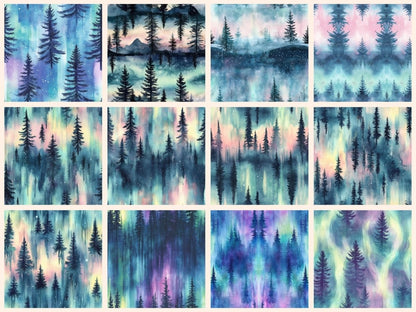 Northern Lights Seamless Digital Paper Arctic Glow Seamless - Wonders Artist