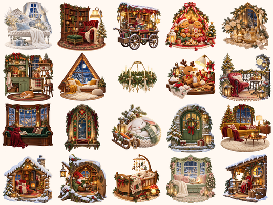 Cozy Christmas Night Clipart