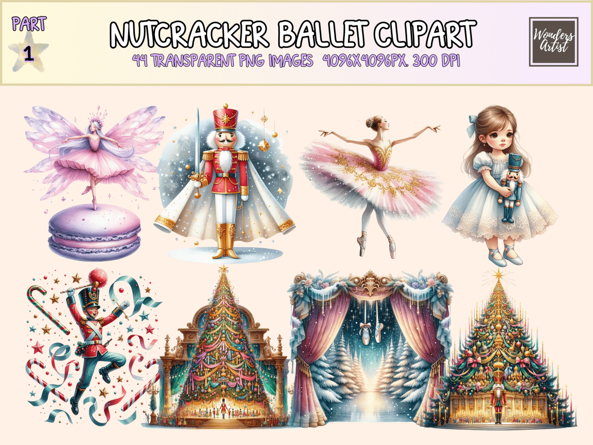 Nutcracker Ballet Clipart All Bundles Clipart Line Art - WondersArtist