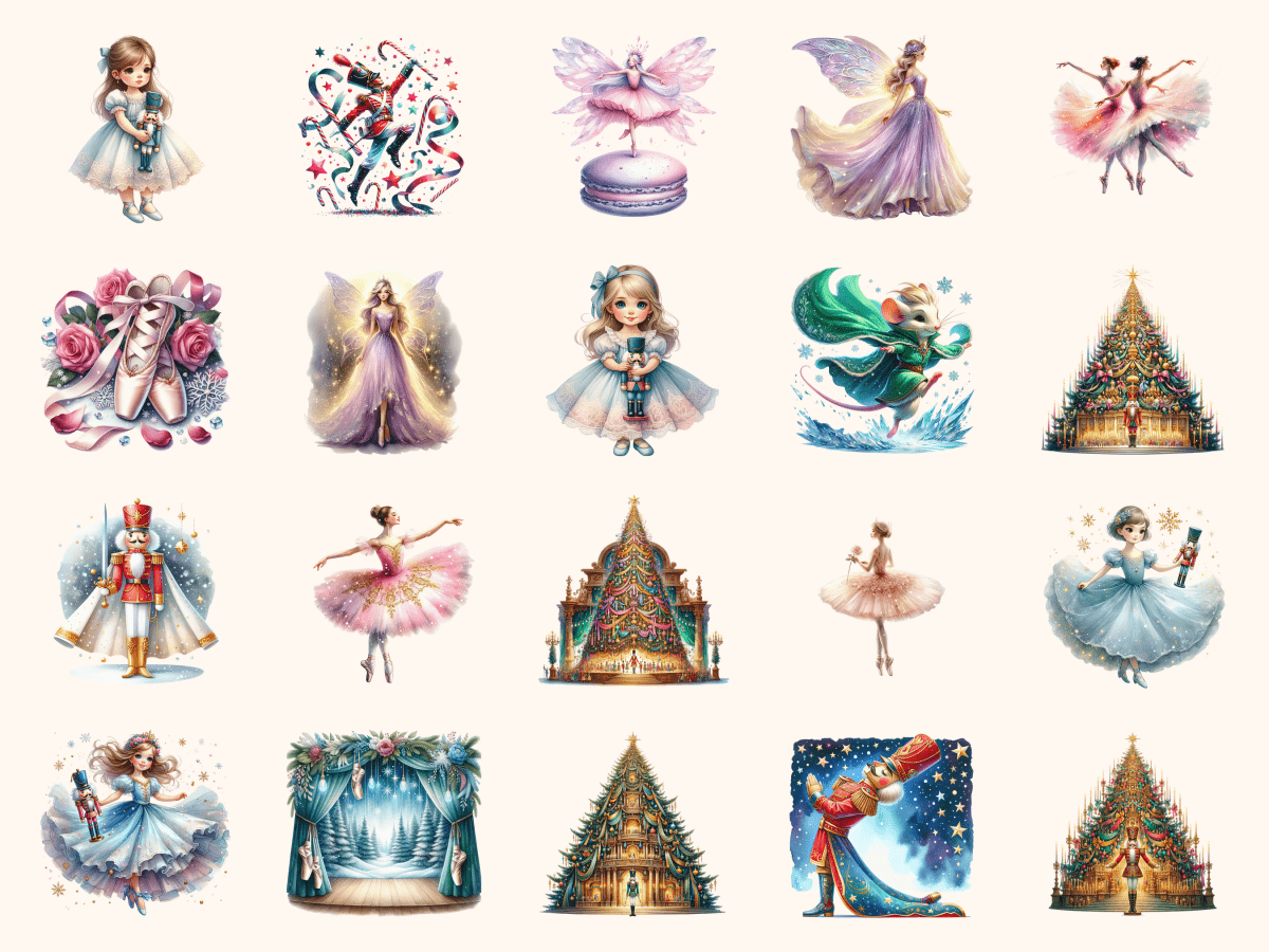 Nutcracker Ballet Clipart All Bundles Clipart Line Art - WondersArtist