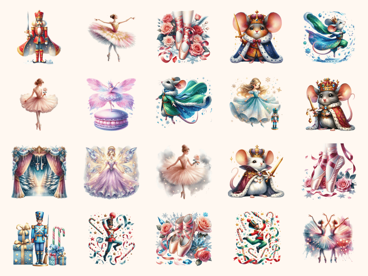 Nutcracker Ballet Clipart All Bundles Clipart Line Art - WondersArtist