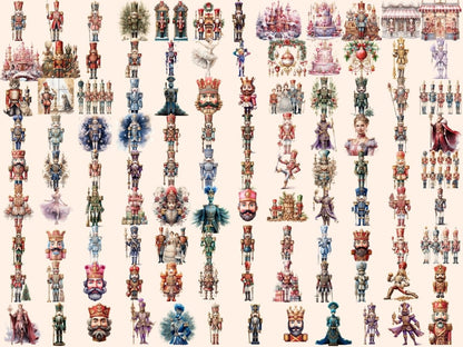 Nutcrackers Watercolor Clipart - High - Quality Instant Digital Download for Creative Projects