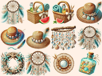 Ocean Boho Summer Clipart beach boho png - Wonders Artist