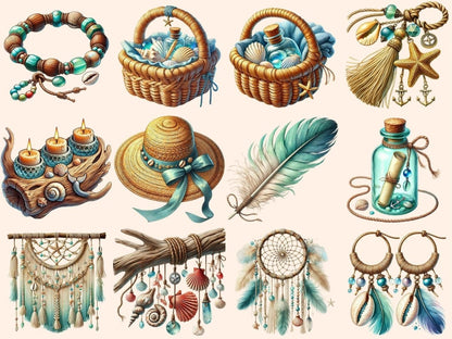 Ocean Boho Summer (P3) Clipart beach boho png - Wonders Artist