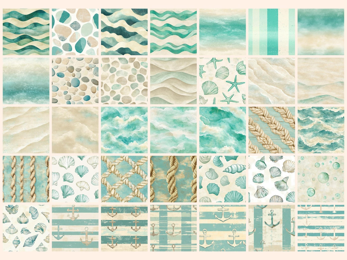 Ocean Serenity #2 Seamless Digital Paper - High - Quality Instant Digital Download for Creative Projects