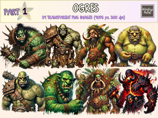 Ogres Clipart - High - Quality Instant Digital Download for Creative Projects