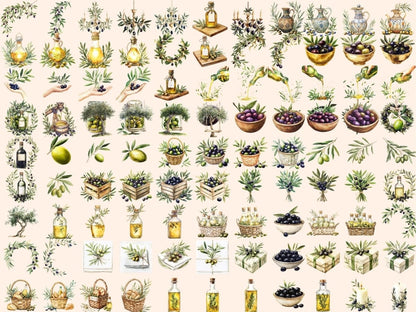 Olives Watercolor Clipart Green Olive Clipart - Wonders Artist