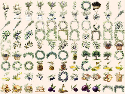 Olives Watercolor Clipart Green Olive Clipart - Wonders Artist