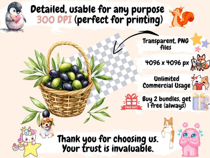 Olives Watercolor Clipart Green Olive Clipart - Wonders Artist