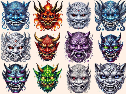 Oni Masks Clipart Demon Masks - Wonders Artist