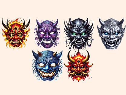 Oni Masks Clipart Demon Masks - Wonders Artist