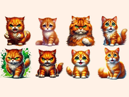 Orange Cats Clipart cat decor - Wonders Artist