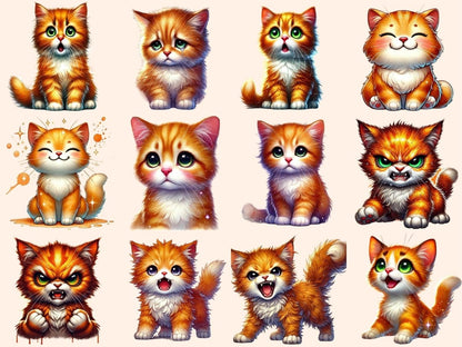 Orange Cats Clipart cat decor - Wonders Artist