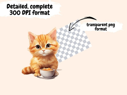 Orange Cats Watercolor Clipart cat clipart - Wonders Artist