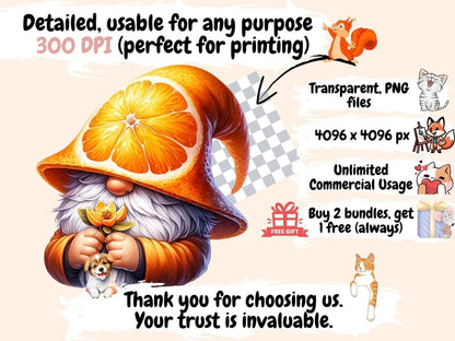 Orange Fruit Gnomes Clipart cartoon gnomes - Wonders Artist
