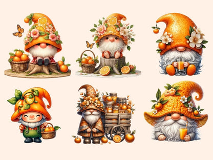 Orange Fruit Gnomes Clipart cartoon gnomes - Wonders Artist