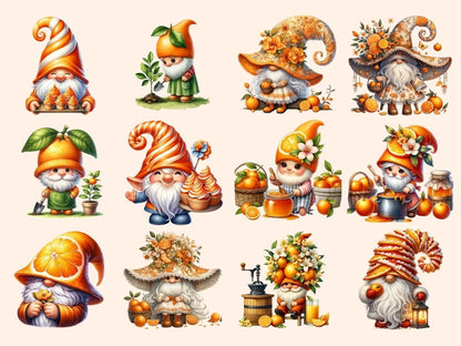 Orange Fruit Gnomes Clipart cartoon gnomes - Wonders Artist