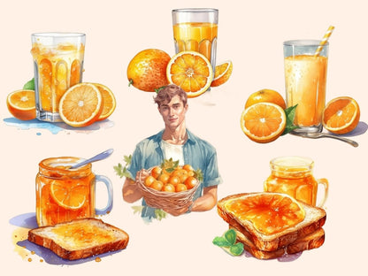 Oranges Watercolor Clipart cute clipart - Wonders Artist