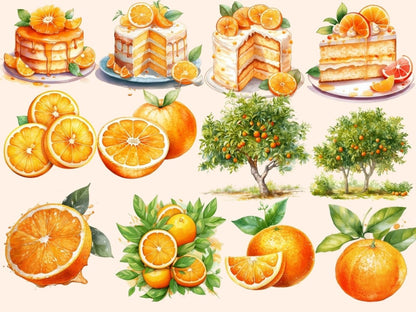 Oranges Watercolor Clipart cute clipart - Wonders Artist