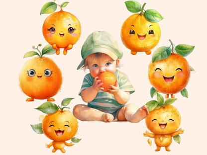 Oranges Watercolor Clipart cute clipart - Wonders Artist