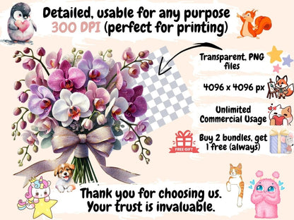 Orchids (P2) Clipart Botanical Orchids - Wonders Artist