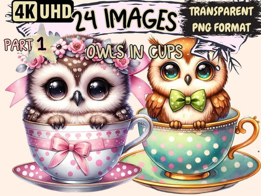 Owls in Cups Clipart Cup clip art - Wonders Artist