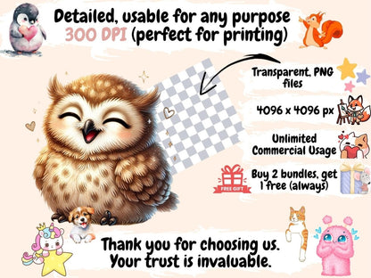 Owls (P3) Clipart bird decor - Wonders Artist