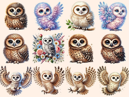 Owls (P4) Clipart bird decor - Wonders Artist
