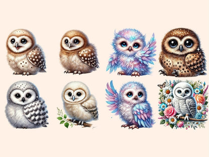 Owls (P4) Clipart bird decor - Wonders Artist
