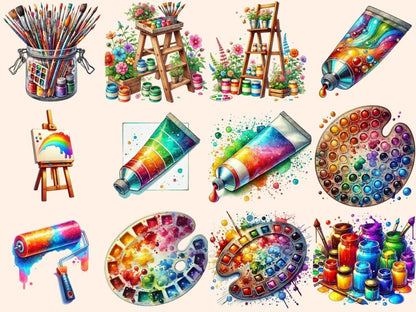 Painter's Supplies Clipart art digital art - Wonders Artist
