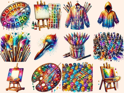 Painter's Supplies Clipart art digital art - Wonders Artist