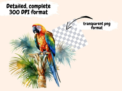 Palm Trees Watercolor Clipart - High - Quality Instant Digital Download for Creative Projects