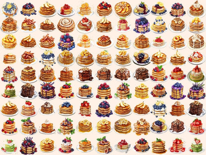 Pancakes Watercolor Clipart Breakfast Clipart - Wonders Artist