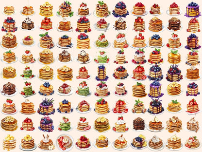 Pancakes Watercolor Clipart Breakfast Clipart - Wonders Artist