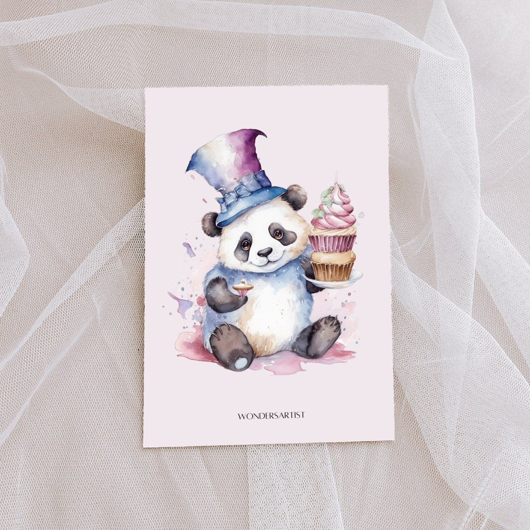 Panda Cuties Watercolor Clipart - High - Quality Instant Digital Download for Creative Projects