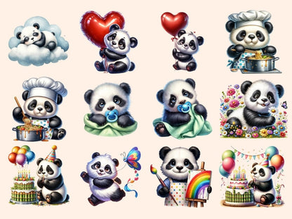 Pandas Clipart bear clipart - Wonders Artist
