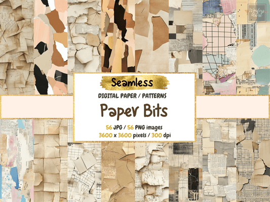 Paper Bits Digital Paper All Bundles Backgrounds Digital Paper - WondersArtist