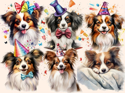 Papillons Watercolor Clipart cute dog clipart - Wonders Artist