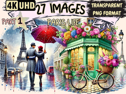 Paris Life Clipart - High - Quality Instant Digital Download for Creative Projects