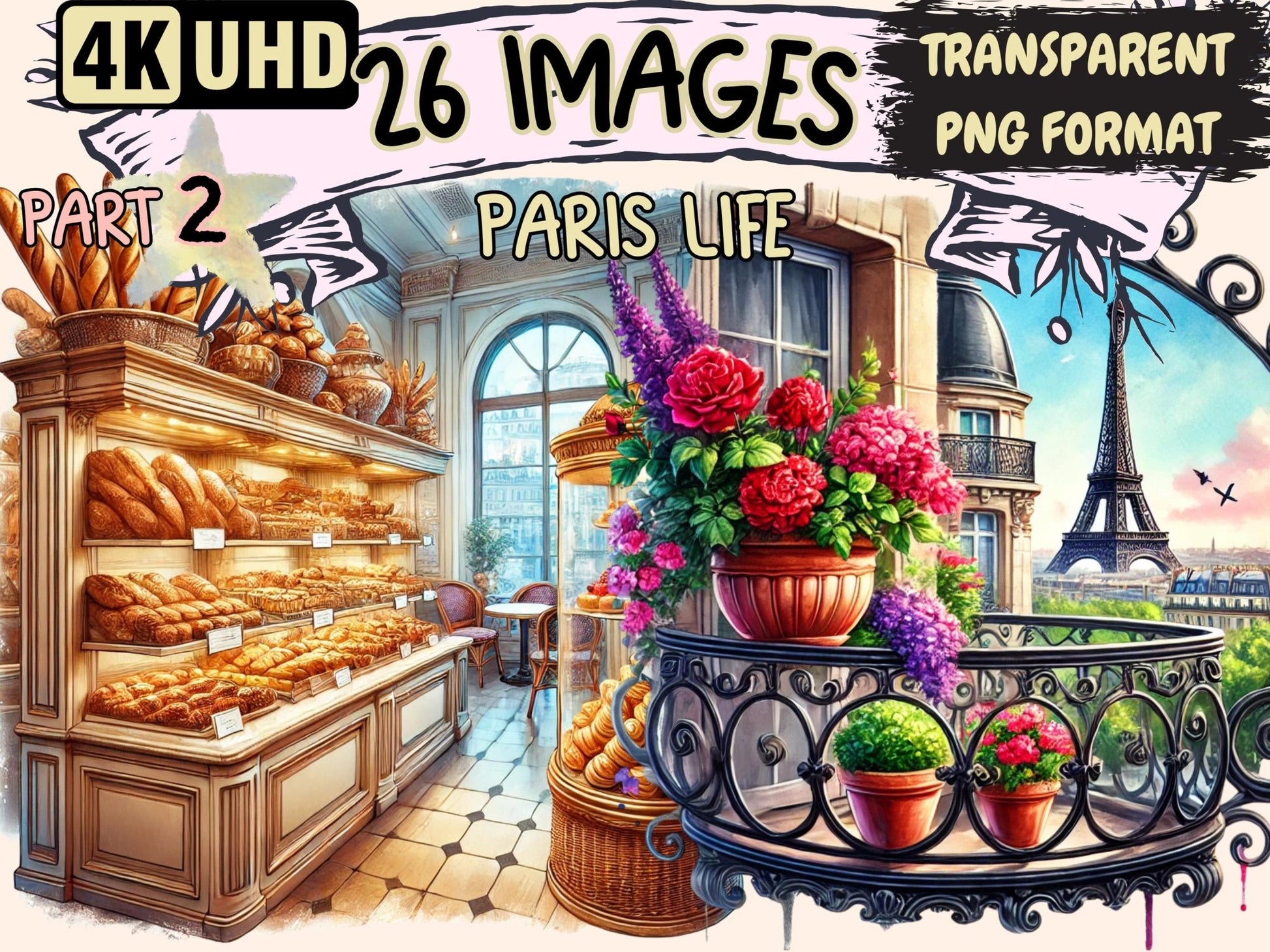 Paris Life (P2) Clipart - High - Quality Instant Digital Download for Creative Projects