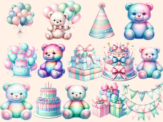 Pastel Birthday Clipart