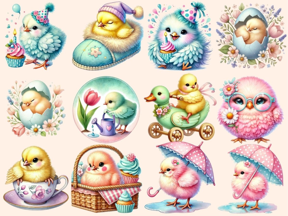 Pastel Chicks Clipart baby chick png chick clipart chick graphics - WondersArtist