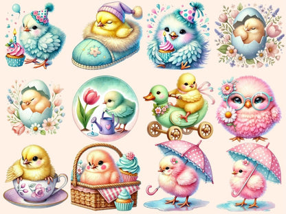 Pastel Chicks Clipart baby chick png chick clipart chick graphics - WondersArtist