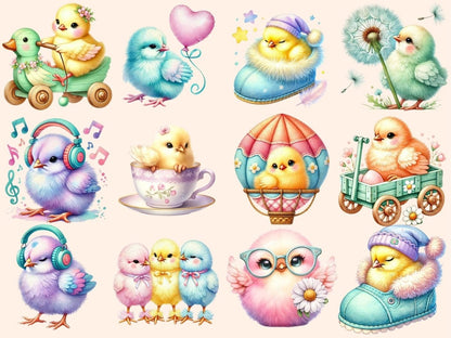 Pastel Chicks Clipart baby chick png chick clipart chick graphics - WondersArtist