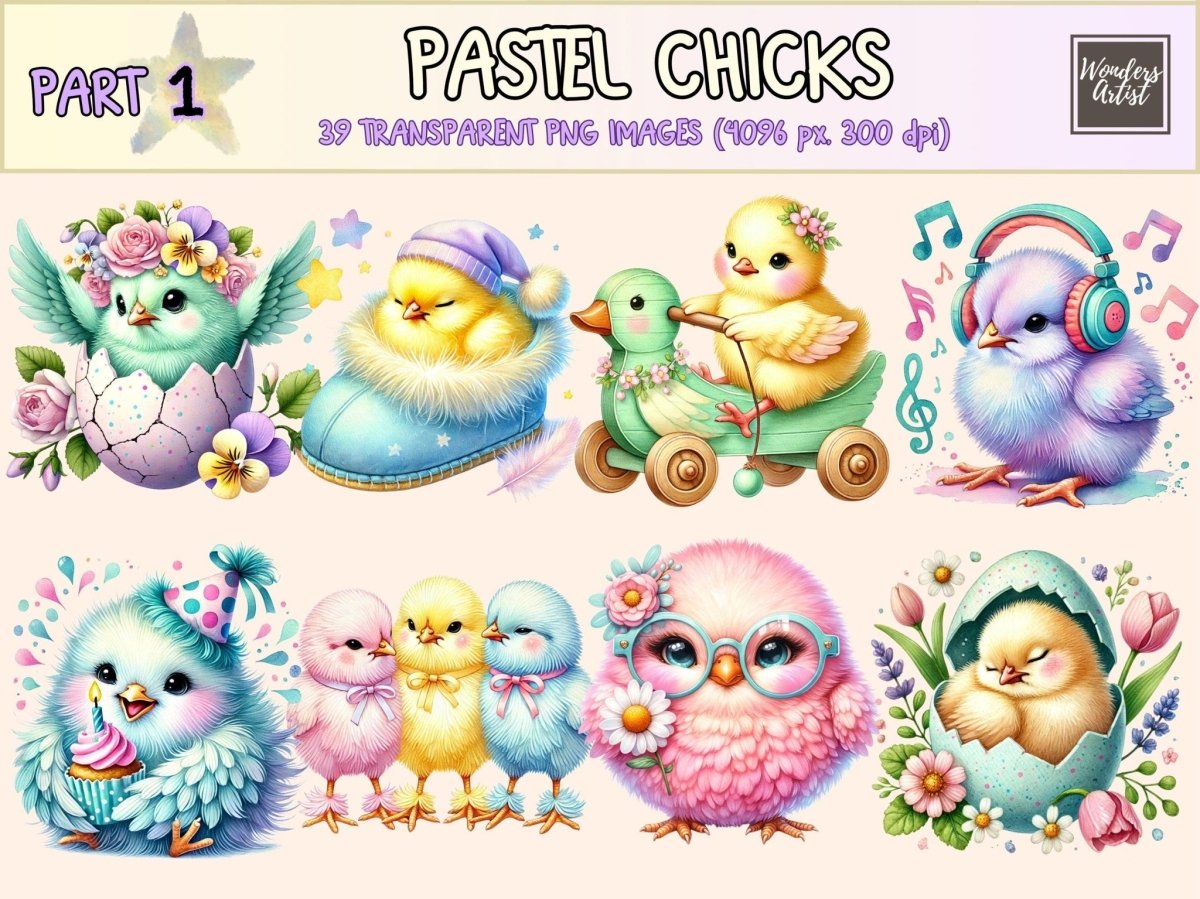 Pastel Chicks Clipart baby chick png chick clipart chick graphics - WondersArtist