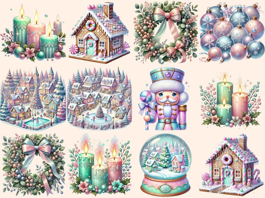 Pastelové Vánoce (P2) Clipart