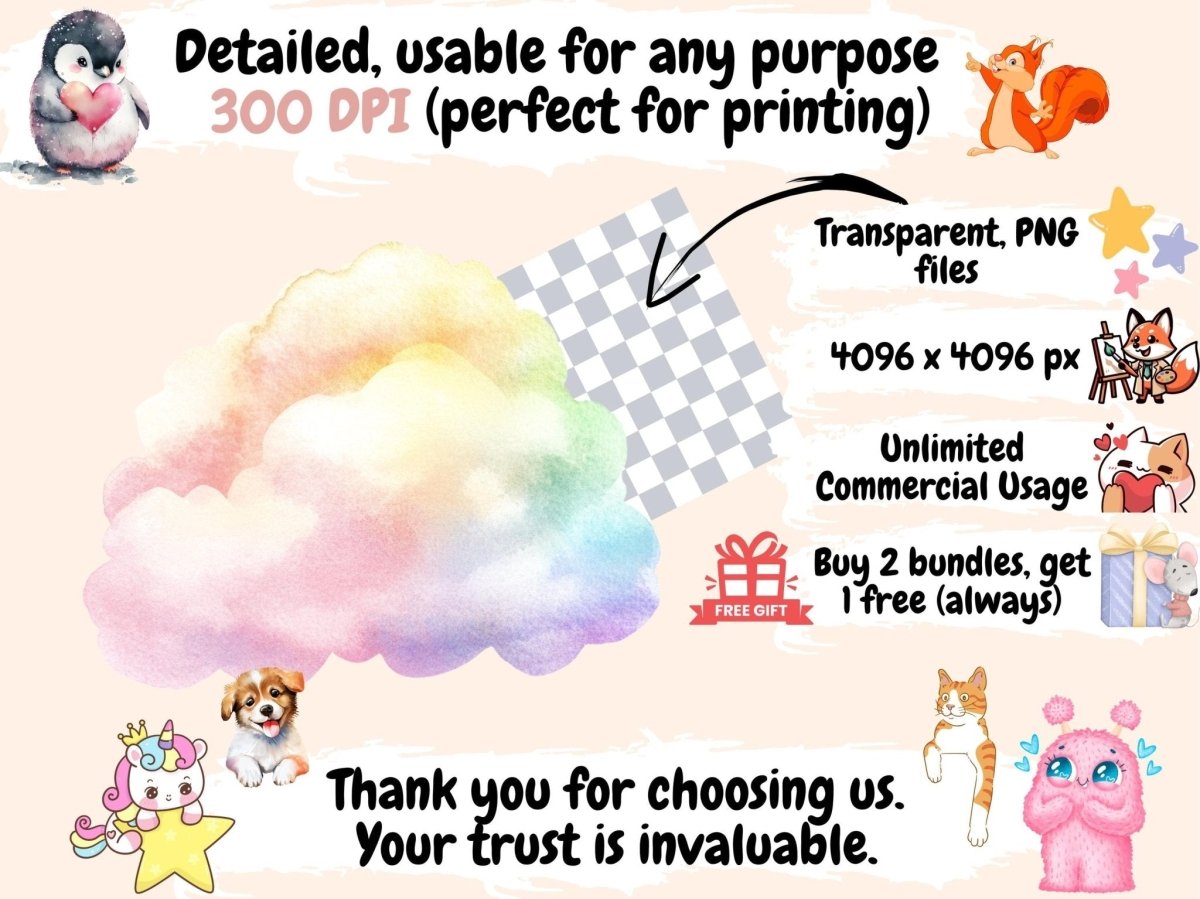 Pastel Clouds Watercolor Clipart baby cloud clipart cloud clipart cloud illustration - WondersArtist