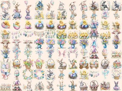 Pastel Easter Watercolor Clipart Easter Clipart - Wonders Artist